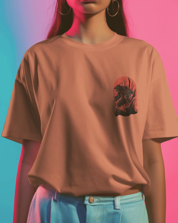 Graphic Printed Oversized T-shirt – Werewolf - Image 2