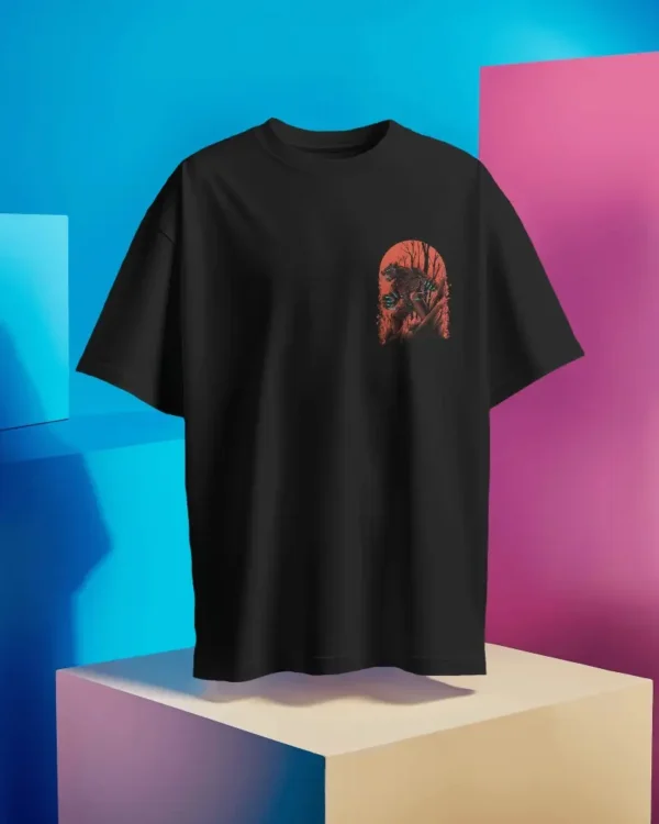 Graphic Printed Oversized T-shirt - Werewolf - Image 2