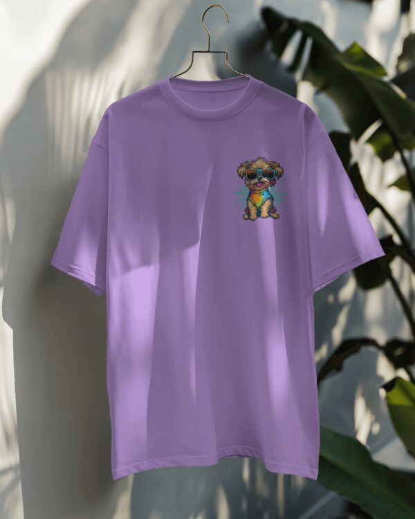 Graphic Printed Oversized T-shirt – Cute Puppy - Image 2