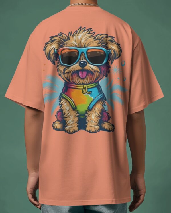 Graphic Printed Oversized T-shirt - Cute Puppy
