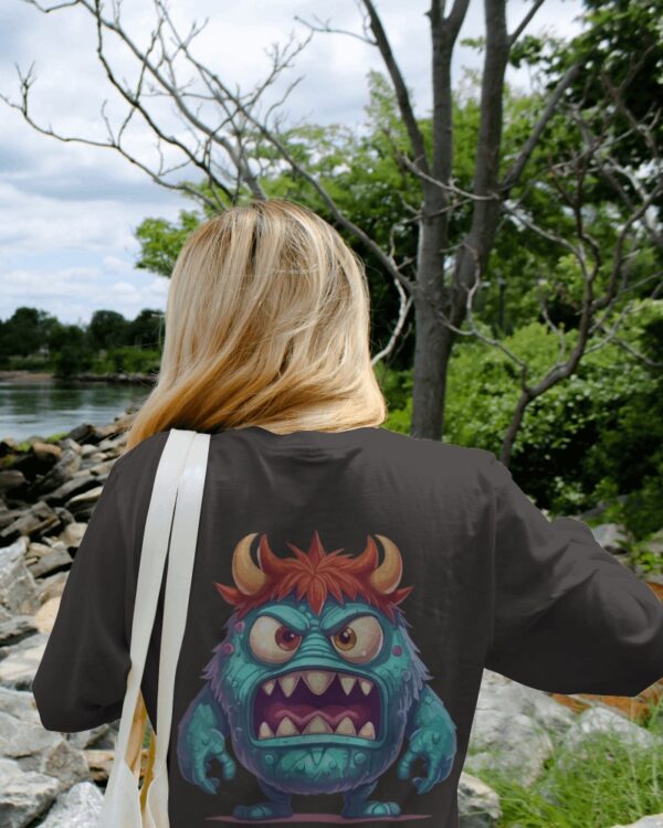 Graphic Printed Oversized T-shirt – Cute Monster - Image 3